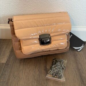 Think Royln Structured Color Blocked Nude Crossbody Handbag NWT